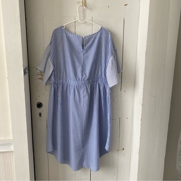 Ava & Viv Cotton Embroidered Plus Size Stripe Dresss - Picture 7 of 13